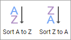 The two sort buttons on the Tools sidebar.