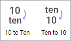 The two number-to-word conversion buttons on the Tools sidebar.