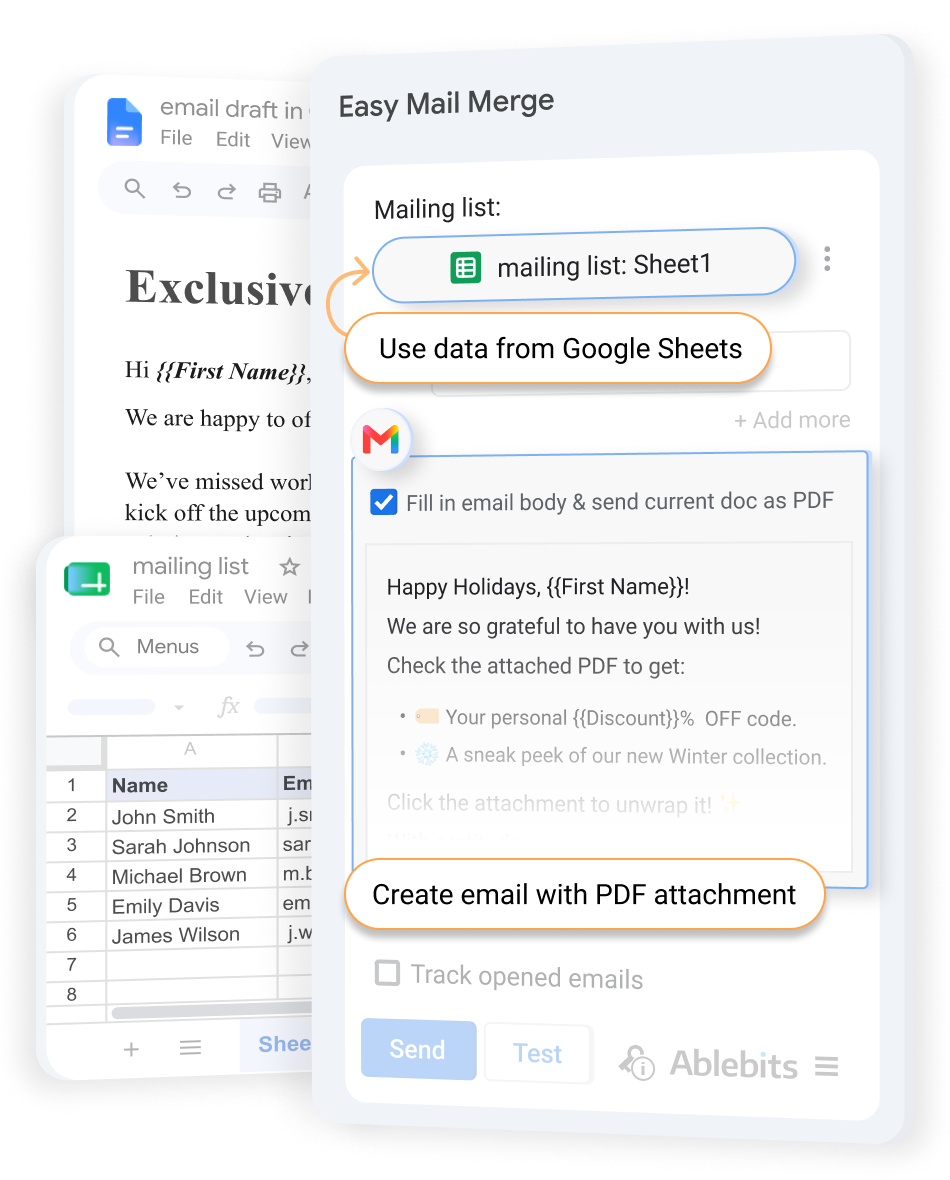 Easy Mail Merge in Gmail, sending personalized emails from a Google Sheets mailing list
