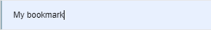 A bookmark row in rename mode with an editable name field.
