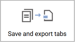 Save and export tabs feature location in the Google Docs add-on sidebar.