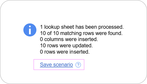 Saving merge configuration as a scenario in Ablebits Merge Sheets add-on.